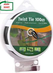 Twist Tie, 328 Feet (100M),Black Cable Ties with Cutter, Black Twist Ties，Garden