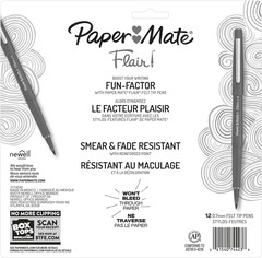 Paper Mate Flair Felt Tip Pens, Medium Point (0.7Mm), 12 Count – for Arts & Craf