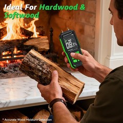 RDINSCOS Rechargeable Moisture Meter Digital Wood Moisture Detector [B61]