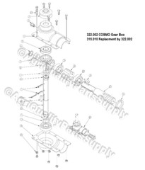 Land Pride Gear Box 322.002 direct replacement for Fertilizer Spreader 309-500P