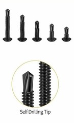 Modified Truss Head #8 x 1/2″ to 3″ Self Drilling Screws, Black