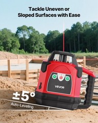 VEVOR 2650ft Rotary Laser Level Kit Self Leveling Red Line 0.06 in/100 ft