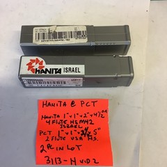 Hanita End Mill, (1) 1”x1”x2”x41/2”,4FL/PCT (1) 1”x1”x2 1/2” X 5”,2FL,3113-H
