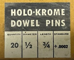 Vintage Holo-Krome 1/2″ x 3/4″ Dowel Pins Black Lustre Finish – Box of 20 (NOS)