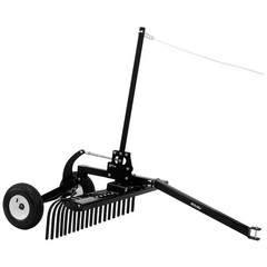 VEVOR 48in Tow Behind Landscape Rake 24 Tines Lawn Dethatcher Height Adjustable