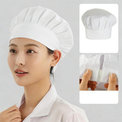 Unisex Chef Hat Adjustable Elastic Baker-Cap-Reusable-Kitchen-Cooking-Hats for M