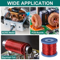 16 AWG Magnet Wire, 16 Gauge 48 oz Enameled Copper Wire, 155C(311F), Red,Blue