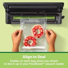 FoodSaver Quart Pre-Cut Vacuum Seal Bags, Easy Use Vacuum Storage Bags, Align…