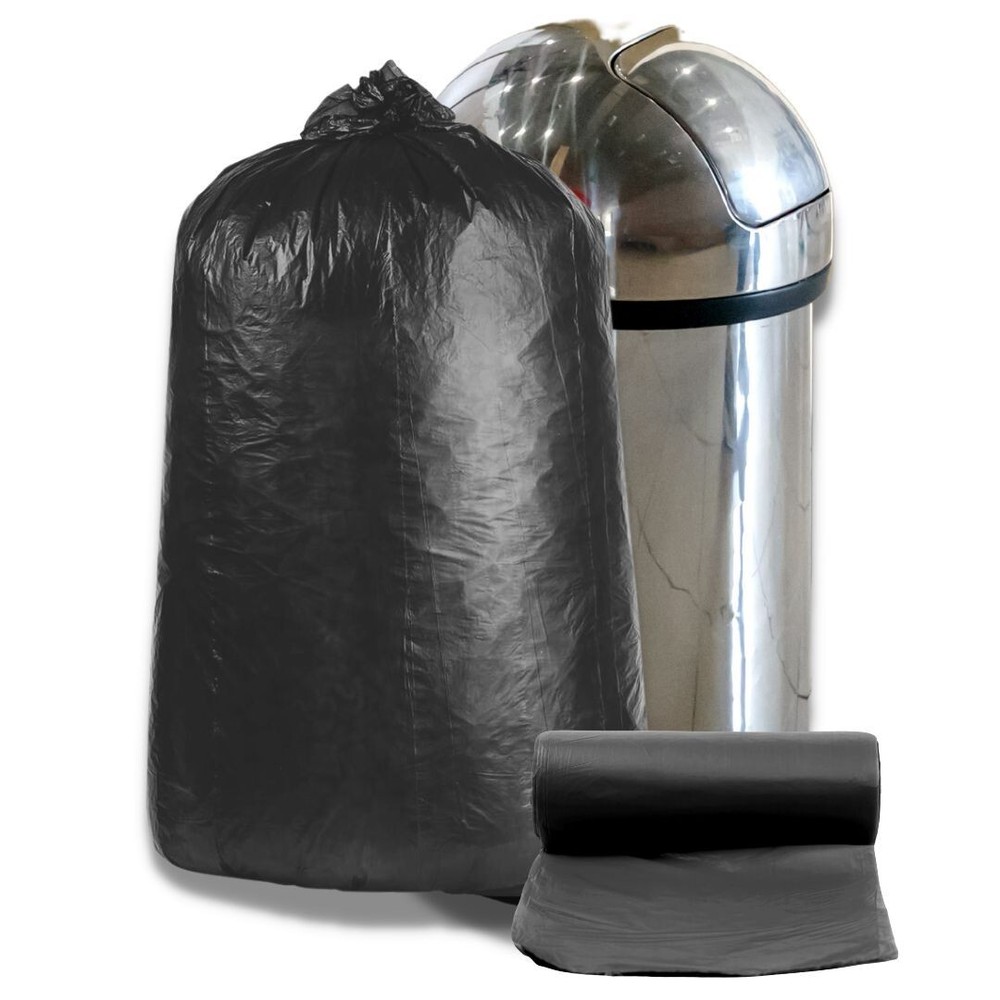 Plasticplace 12-16 Gallon High Density Trash Bags – Black, Case of 1000 Bags