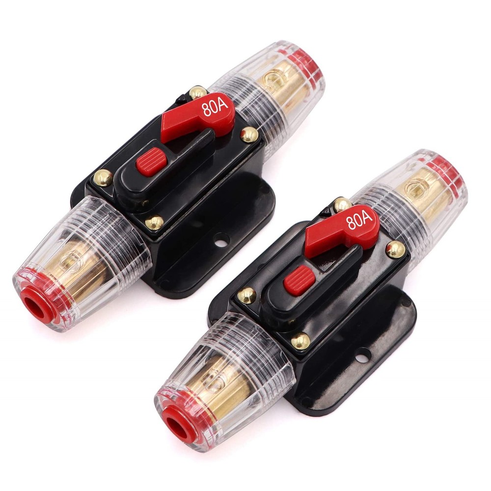 2 Piece 80a Audio Inline Circuit Breaker 12v With Manual Reset80 Amp Inline Fuse