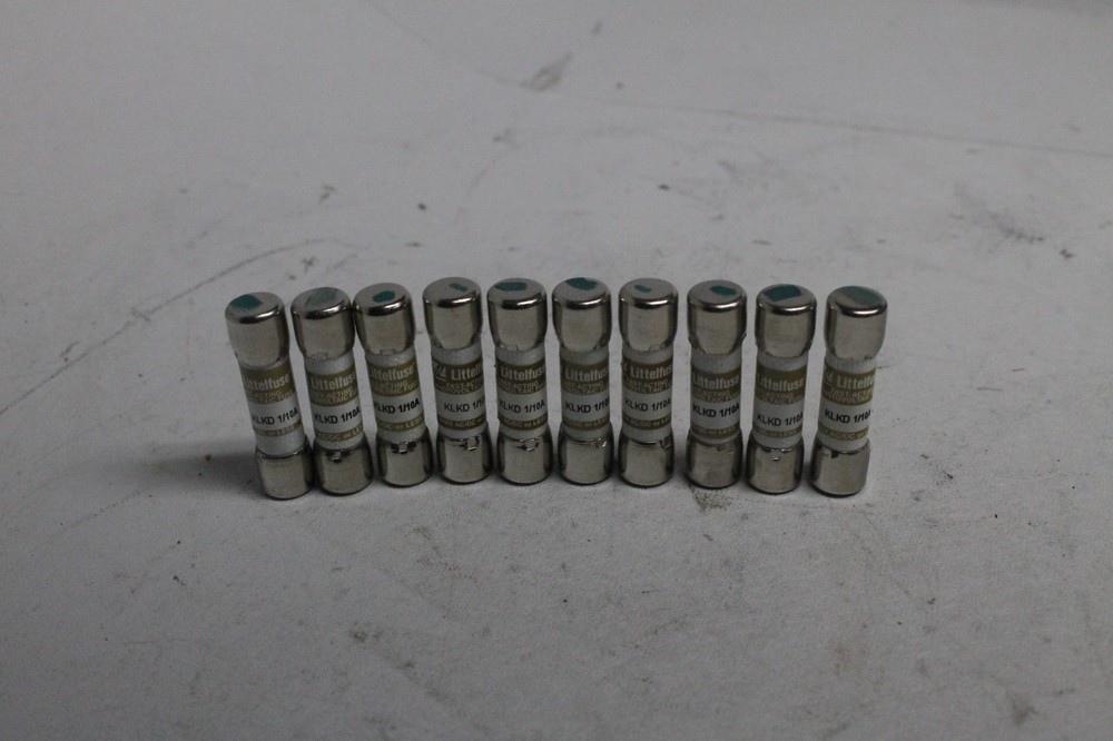 Lot of 10 Littelfuse KLKD-1/10 KLKD 1/10A 0.1A 600V Fast-Acting Fuse