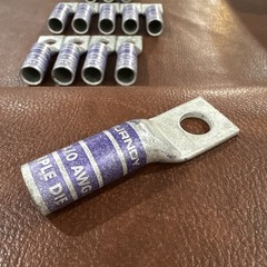 Lot of 13 Burndy YA28: One-Hole Compression Lug, N200 4/0 AWG CU, Purple Die 15