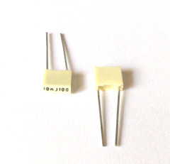 2 pcs , 0.01 uF, (10nF) 100V, Metallized Polyester Film Capacitors, by Kemet,