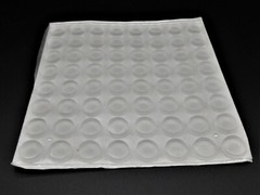 7/16” Round Rubber Feet Clear 3M Adhesive Backing 1/8 Height 64 Pieces per pack