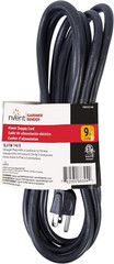 PS915143 9 Ft 14/3 SJTW Replacement Power Cord, 15 Amp 125V Appliance Cord, 3-Pr