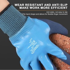 Waterproof Work Gloves Latex Coated Safety Grip For Builders Garden Unisex