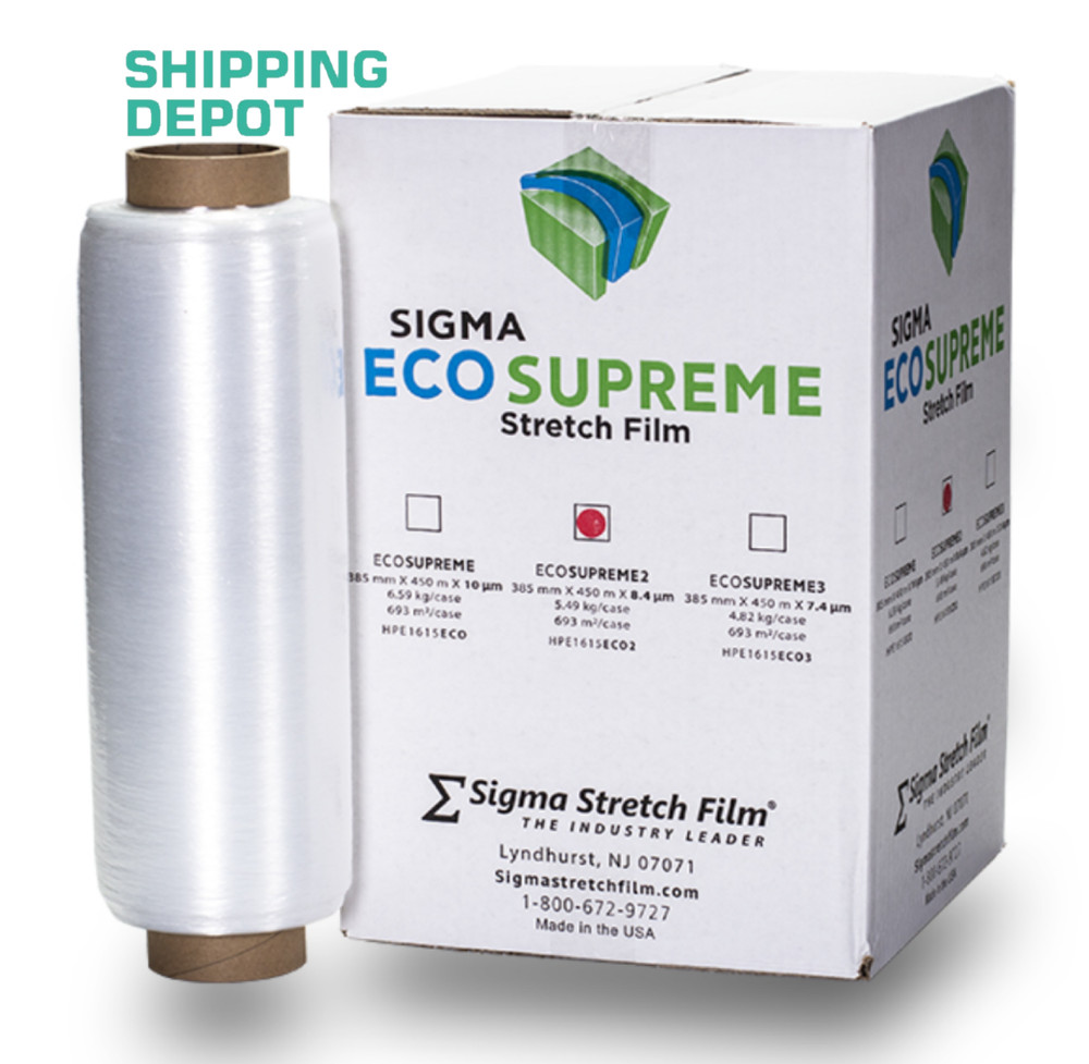 ECOSUPREME 18″x1500′ 33 Gauge 4 Rolls Pallet PRE-Stretch Film Hand Wrap