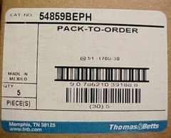 Box of 5 T&B Solid Copper 1/0 Electrical Cable Lugs Wire 54859BEPH Telecom Tin