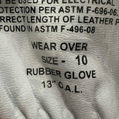 PIP Protective Industrial Products Leather Protector Wear Over Rubber Glove Sz10