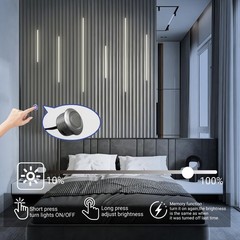HAMRVL Wood Slat Wall Panels LED Recessed Lighting – 6pcs DC12V Adhesive Acou…