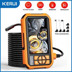 2600mAh Battery Industrial Endoscope Camera for Pipe Borescope with 4.3 inch Scr