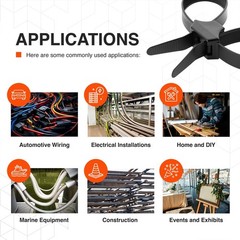 Contractor Series Dual Loop Impact Resistant Heat Stabilized Cable Ties, 13″,…