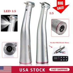 Dental LED Fiber Optic / NO-LED 1:5 Contra Angle High Speed Handpiece Turbine