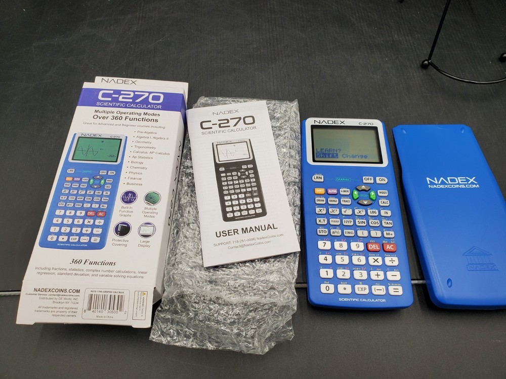 Nadex Dark Blue Scientific Calculator Model C-270 New Open Box Ships Free