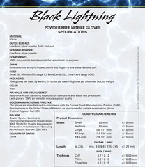 Box of 100pcs Black Lightning Nitrile 6Mil Gloves Size Medium by Atlantic Safety