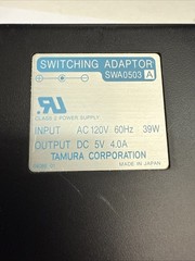 Tamura SWA0503 A Switching Adaptor AC120V 60Hz 39W – DC 5V 4.0A – Tested