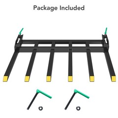 Clamp on Debris Forks to 60 in Bucket, Heavy Duty Clamp-On Pallet Fork, 4000 LBS