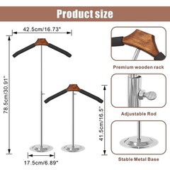 Eunika 2 Pack Adjustable T Shirt Display Flexible 16-31 inches, Brown