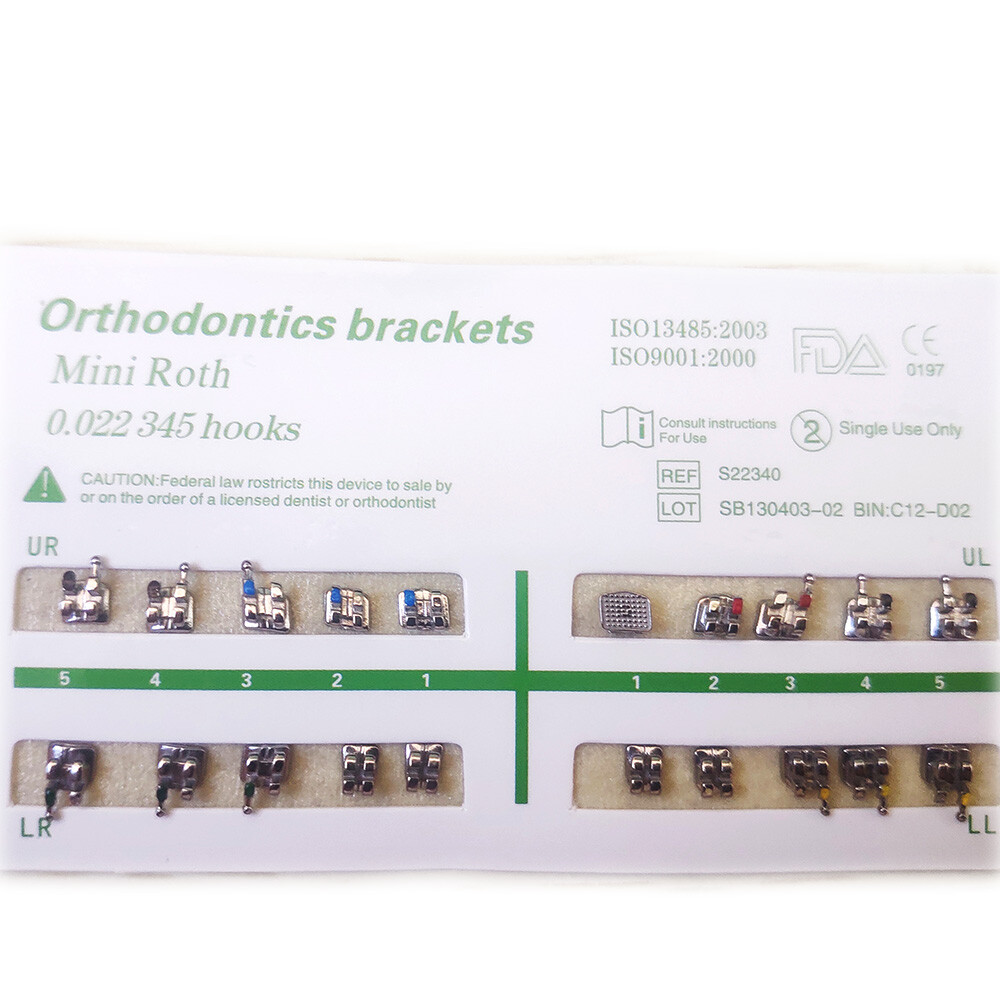 10 kit dental orthodontic mental bracket brace mini roth 022 345 hooks 20pcs/kit