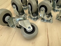 12 Pack 2” Caster Wheels Swivel Top Plate On Polyurethane Wheels PU