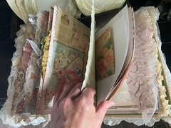 Handmade Lace Prayer book Junk Journal Antique Photo Embellished Chunky/HUGE!!