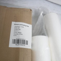 2 Rolls School Laminating Film 1.5Mil 25″ x 500′ Each, Clear Glossy, 1″ Core
