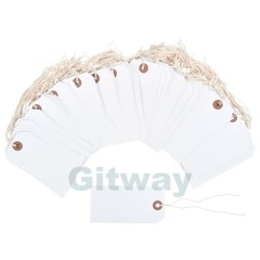 100 White Tags 4 3/4″ x 2 3/8″ Size 5 Inventory Shipping Hang Tag with String