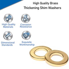 M2 M2.5 M3 M4 M5 M6 M8 M10 M12 M14 M16 M18 M20 M22 M24 Form A Flat Washers Brass