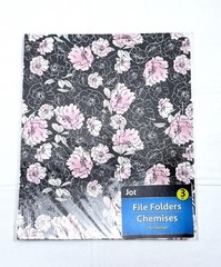 FILE FOLDERS FUN DESIGNS 3 ea. Office Supplies SET of 9 pcs JOT: Sealed