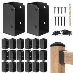 Eapele 20 Pack Steel Deck Railing Bracket Connectors for 2″x4″ (Actual 1.5″x3…