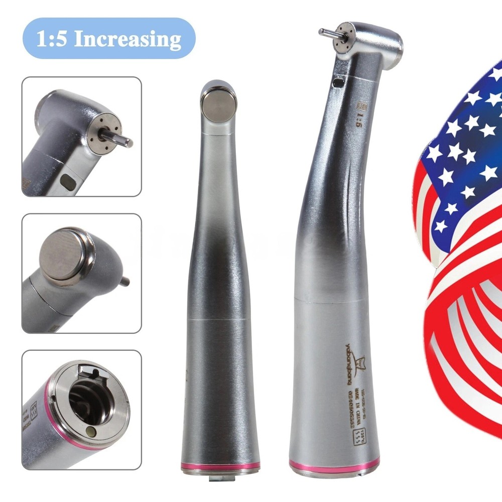 Dental 1:5 Optic LED Contra Angle Increasing Handpiece Fit NSK Electric Motor