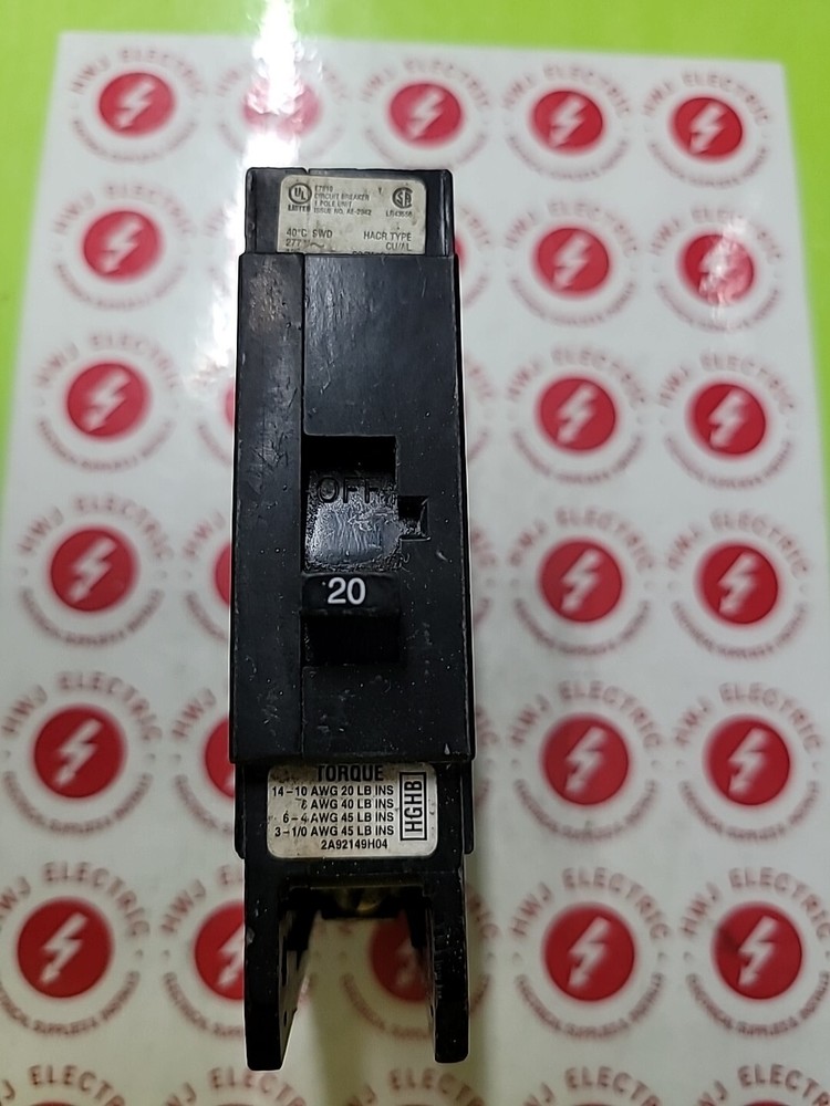 Cutler Hammer QHB1020 20 Amp 1 Pole Bolt On Circuit Breaker