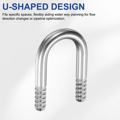U Shaped Hose Barb Fitting 3/8″ (10mm) OD 304 Stainless Steel U-Joint Connector]