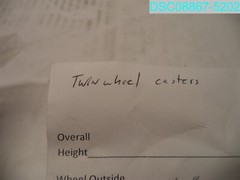 QTY=4: 1-1/2″ OD X 1-1/2″ W TWIN WHEEL CASTER STEM 1″ L X 1/4″ D