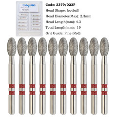 Zirconia Diamond Burs Egg Football 368 Ball Round End Taper 850 FG High Speed