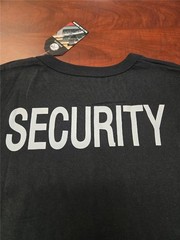 .= Rothco Men’s Security T-Shirt XL Black 2-Sided Cotton Poly Blend Short Sleeve