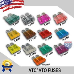 130 Pieces 1 – 40 AMP ATC Fuses 1A 2A 3A 4A 5A 7.5A 10A 15A 20A 25A 30A 35A 40A