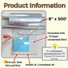 Weiwei – 12″ X 500′ PVC Heat Shrink Wrap Film 75 Gauge Centerfold
