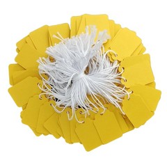 300 Pcs 1.38×0.87 Inches Yellow Blank Jewelry Price Tags with String Attached…