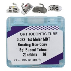 20 Sets Dental Orthodontic Buccal Tubes 1st 2nd Molar Roth MBT 0.022 Bondable 3G